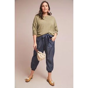 Anthropologie Blue Chambray Globetrotter Jogger Pants